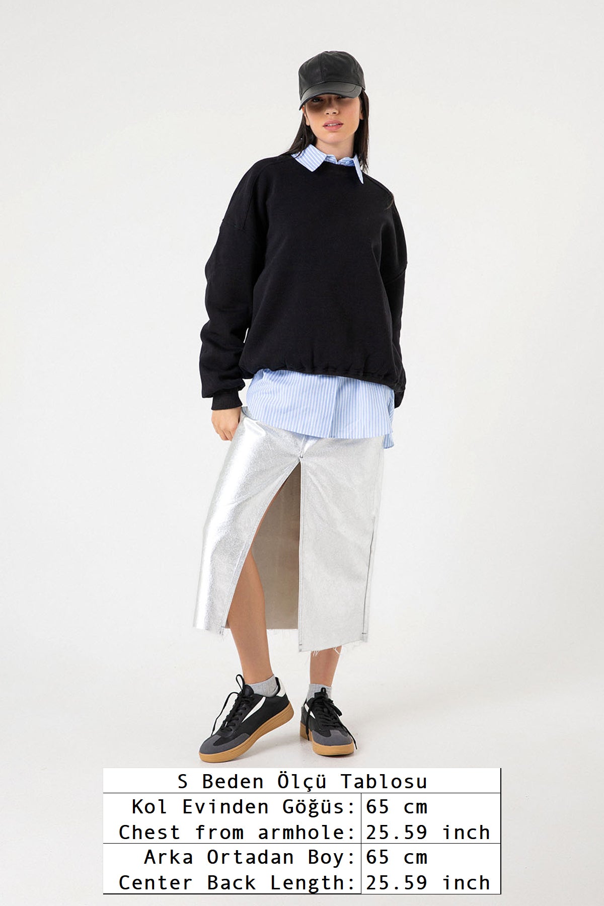 3 iplik şardonlu oversize düşük omuz pamuklu kadın sweatshirt