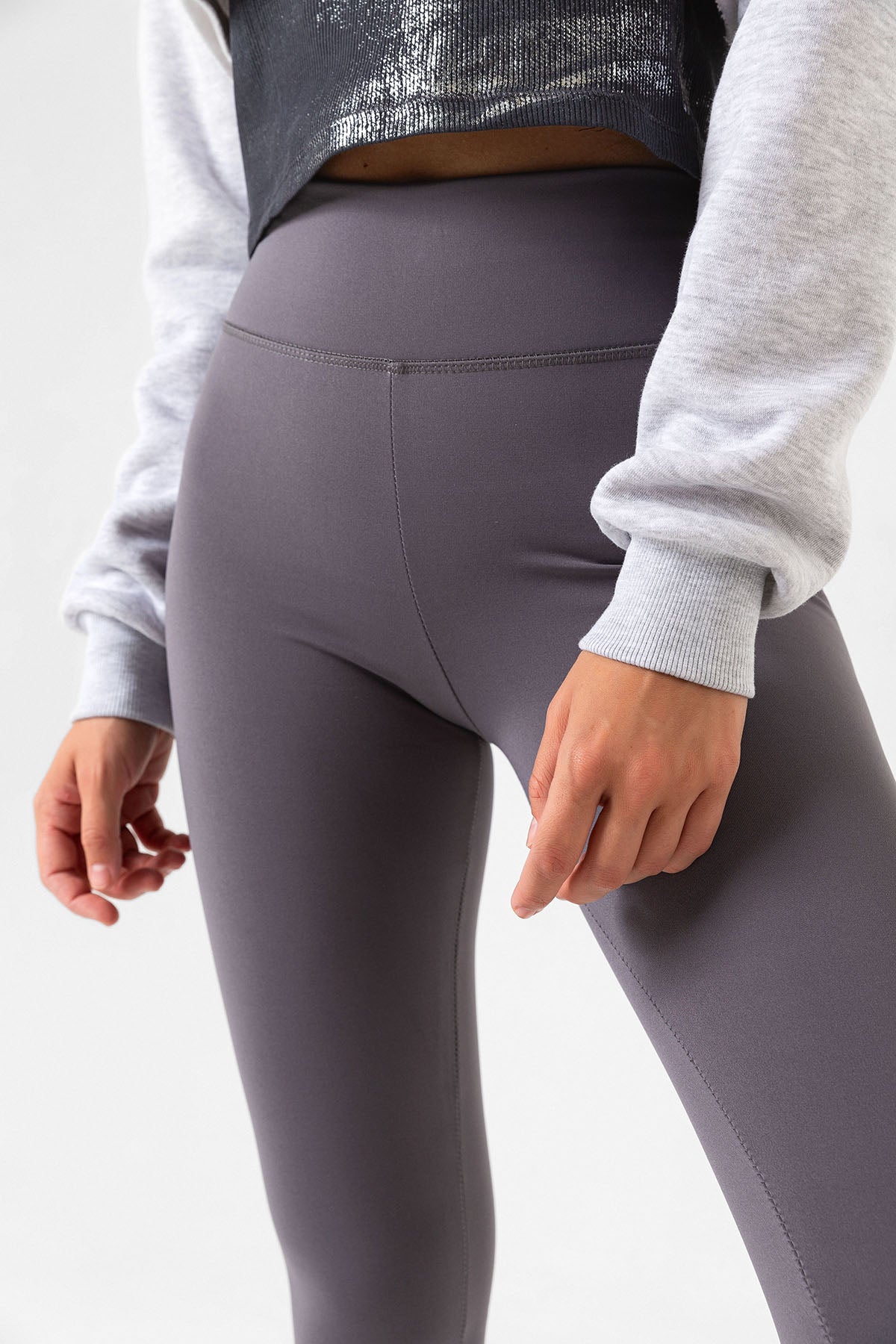 Ekstra Yüksek Bel Toparlayıcı Karyoka Dikişli Kışlık içi Polar Push up Tayt