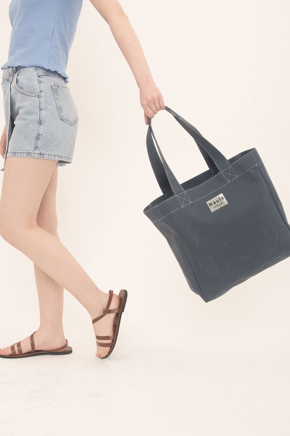 Maule Ortaboy Mumlu Kanvas %100 Pamuk Kadın Omuz Çantası Tote Bag