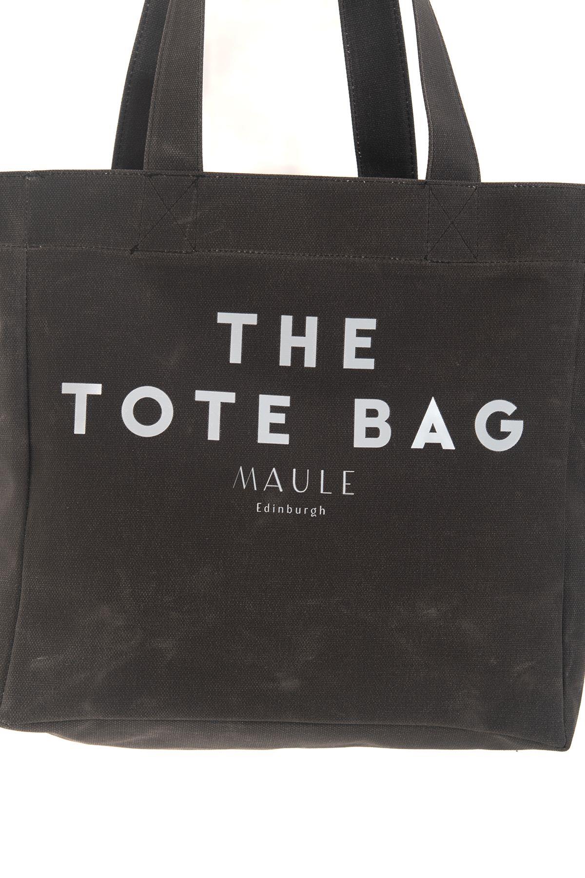 Maule TOTE BAG baskılı Ortaboy Mumlu Kanvas %100 Pamuk Kadın Omuz Çantası