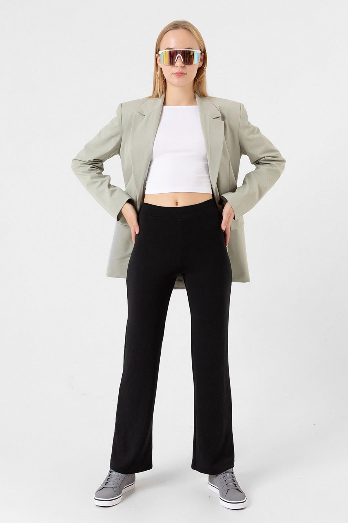 Modal Yumuşak dokulu Wide Leg geniş paça örme Modal kadın pantolon
