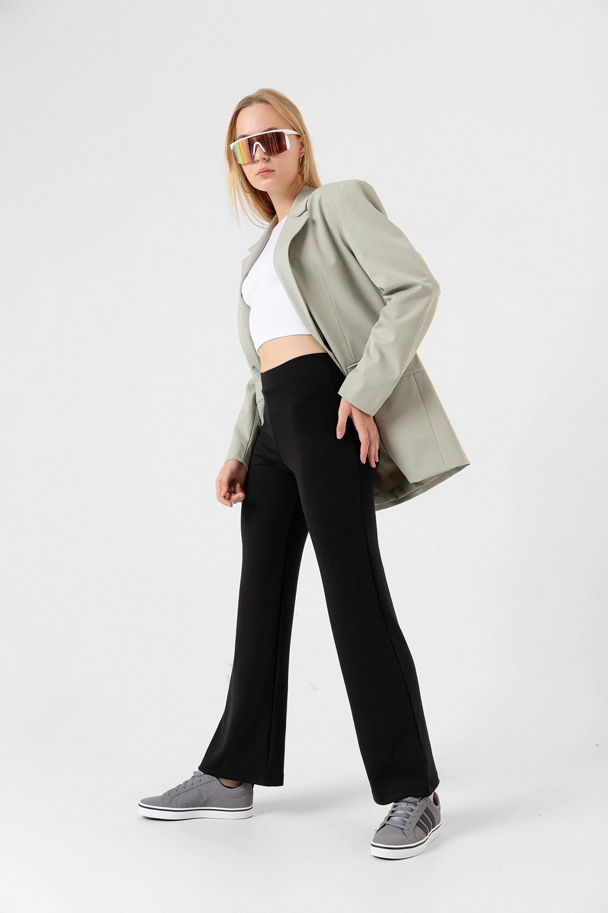 Modal Yumuşak dokulu Wide Leg geniş paça örme Modal kadın pantolon