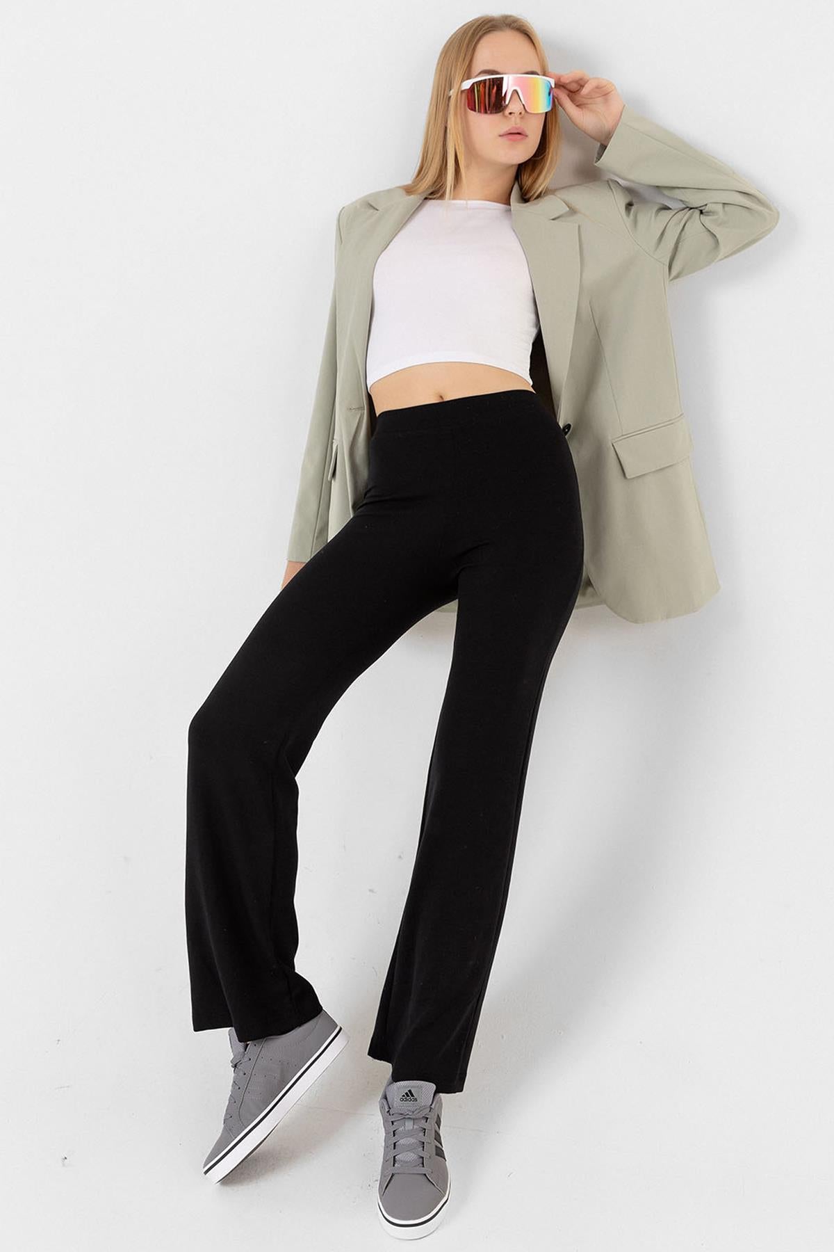 Modal Yumuşak dokulu Wide Leg geniş paça örme Modal kadın pantolon