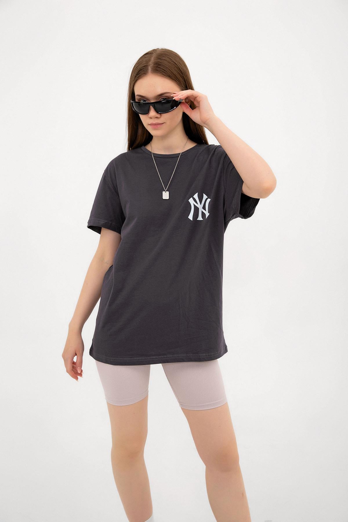 new york yankees Arma baskılı Bisiklet Yaka Erkek Tişört