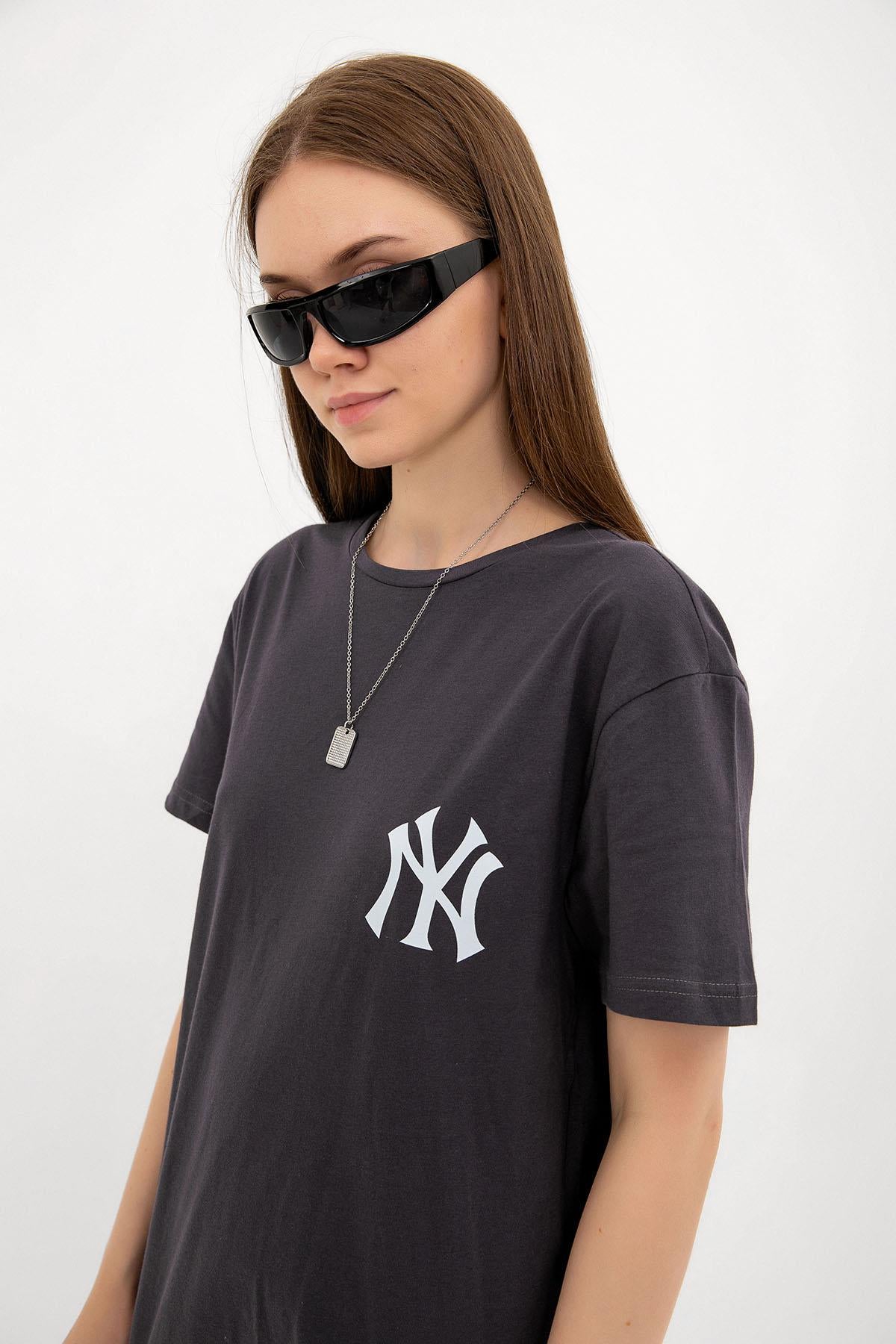 new york yankees Arma baskılı Bisiklet Yaka Erkek Tişört