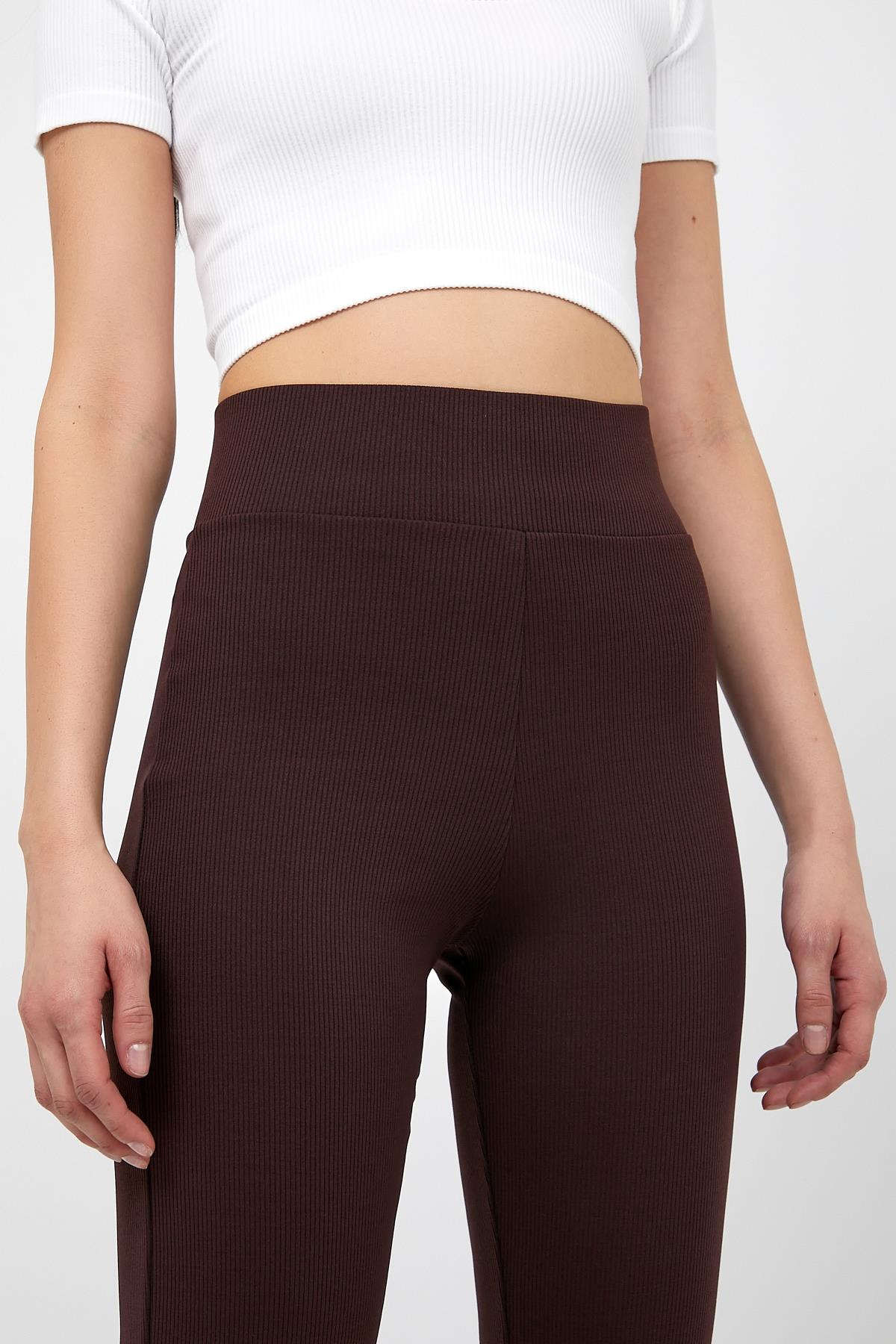 Yüksek Bel, Fitilli, Toparlayıcı Kaşkorse ispanyol fit and flare Örme Tayt