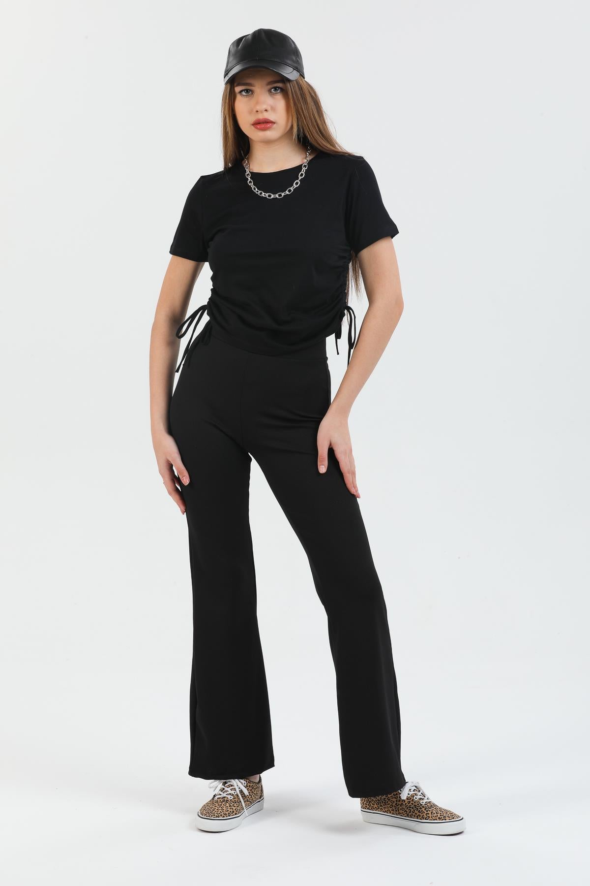 Yüksek Bel, Fitilli, Toparlayıcı Kaşkorse ispanyol fit and flare Örme Tayt