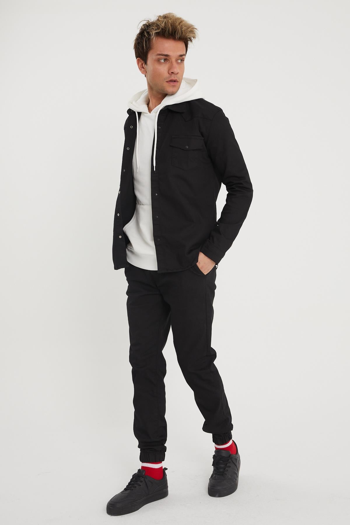 3 thread Crew Neck hooded male sweatshirt