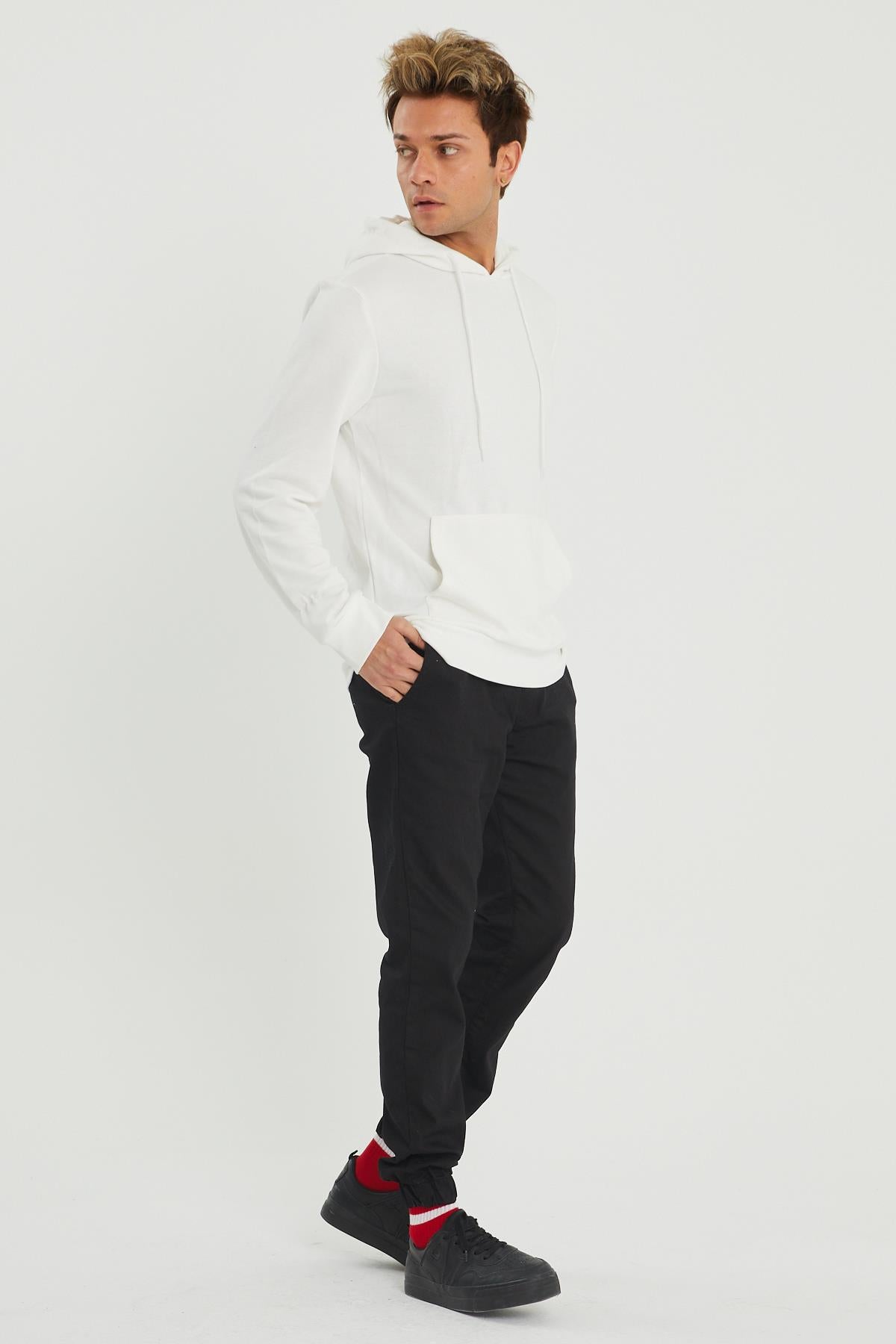 3 thread Crew Neck hooded male sweatshirt