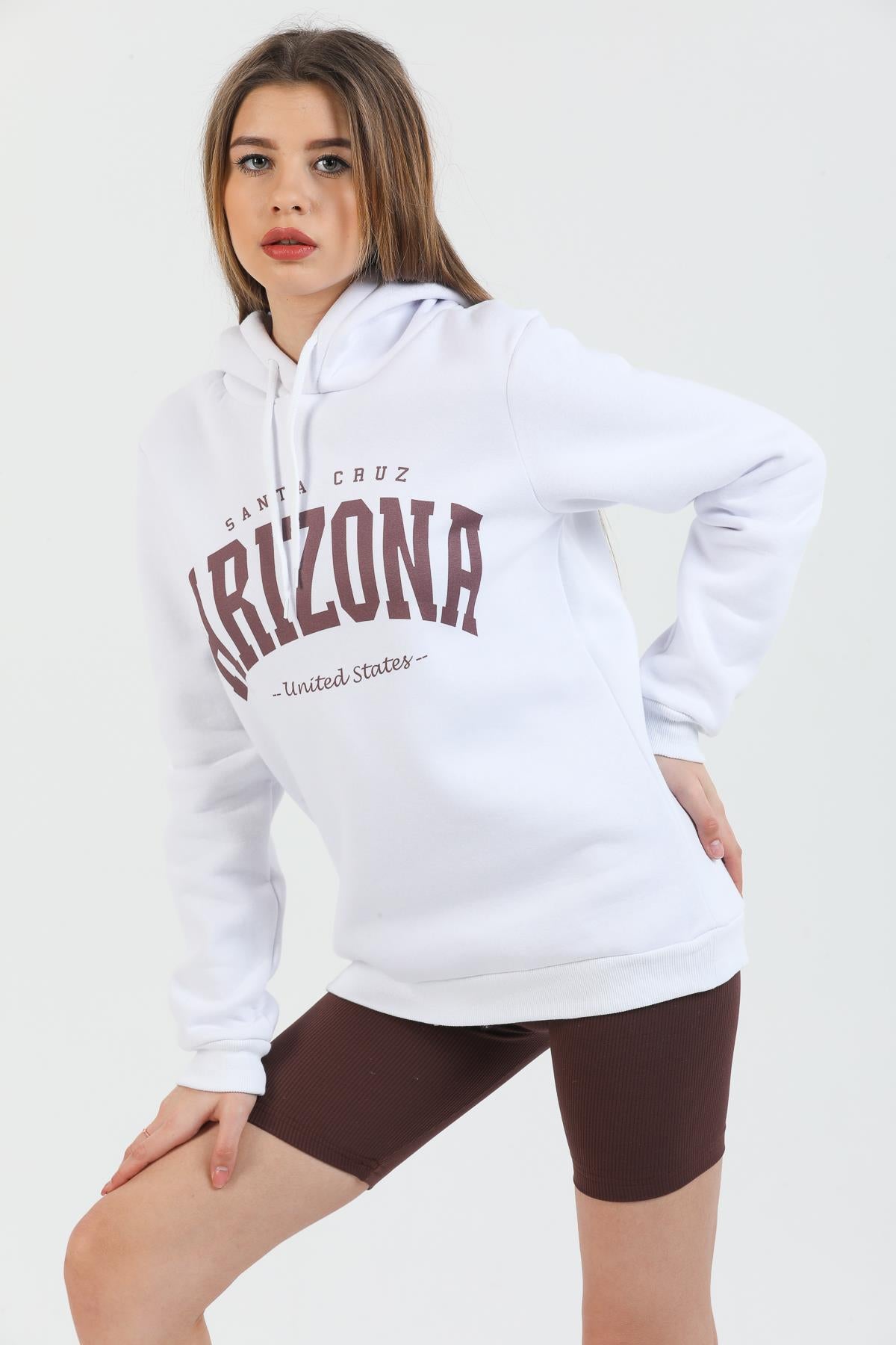 Arizona Printed Cotton Hopeding with Shardon Fleece Unisex Woman Sweatshirt