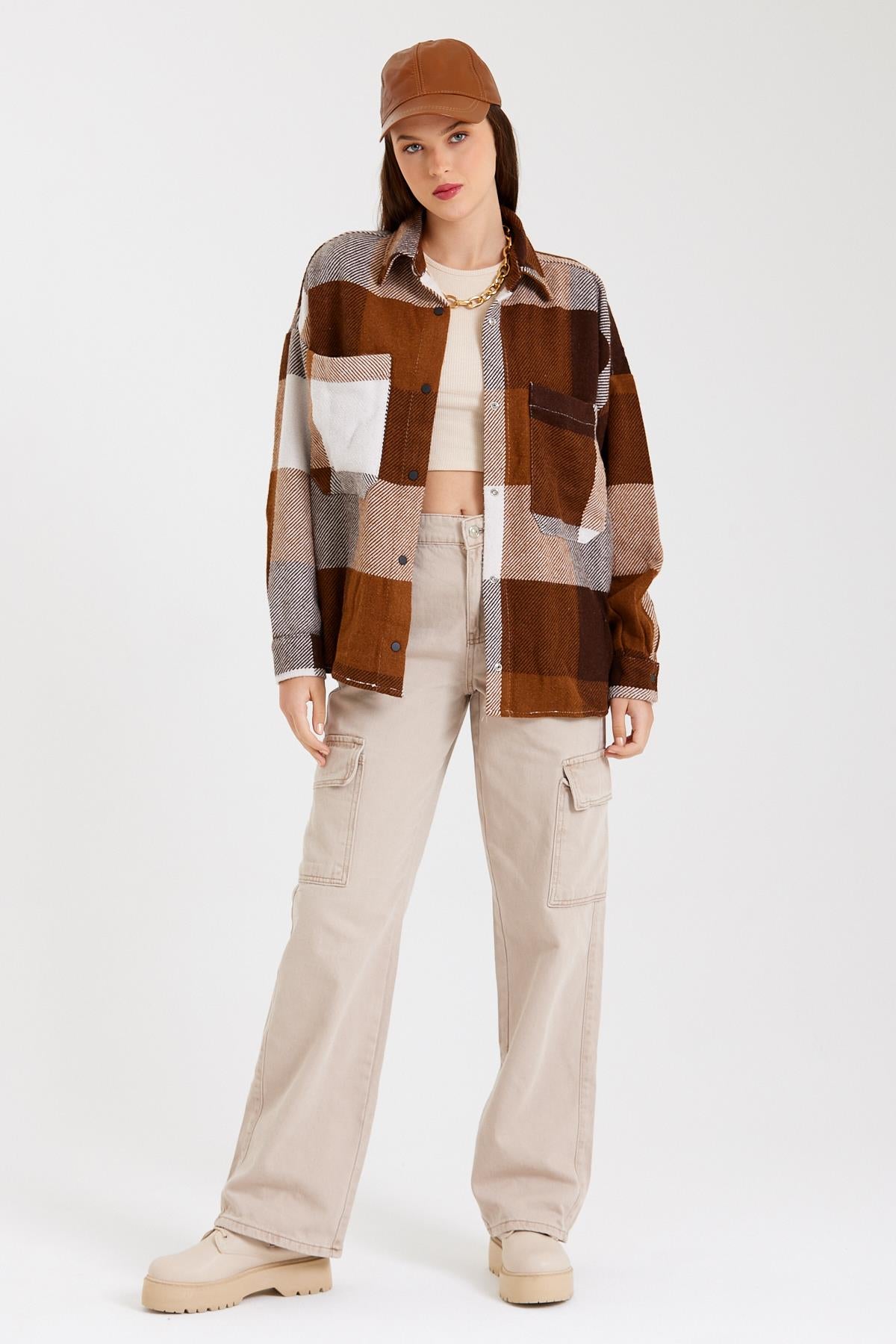 Large Paça High Waist Palazzo Cargo Women's Pants
