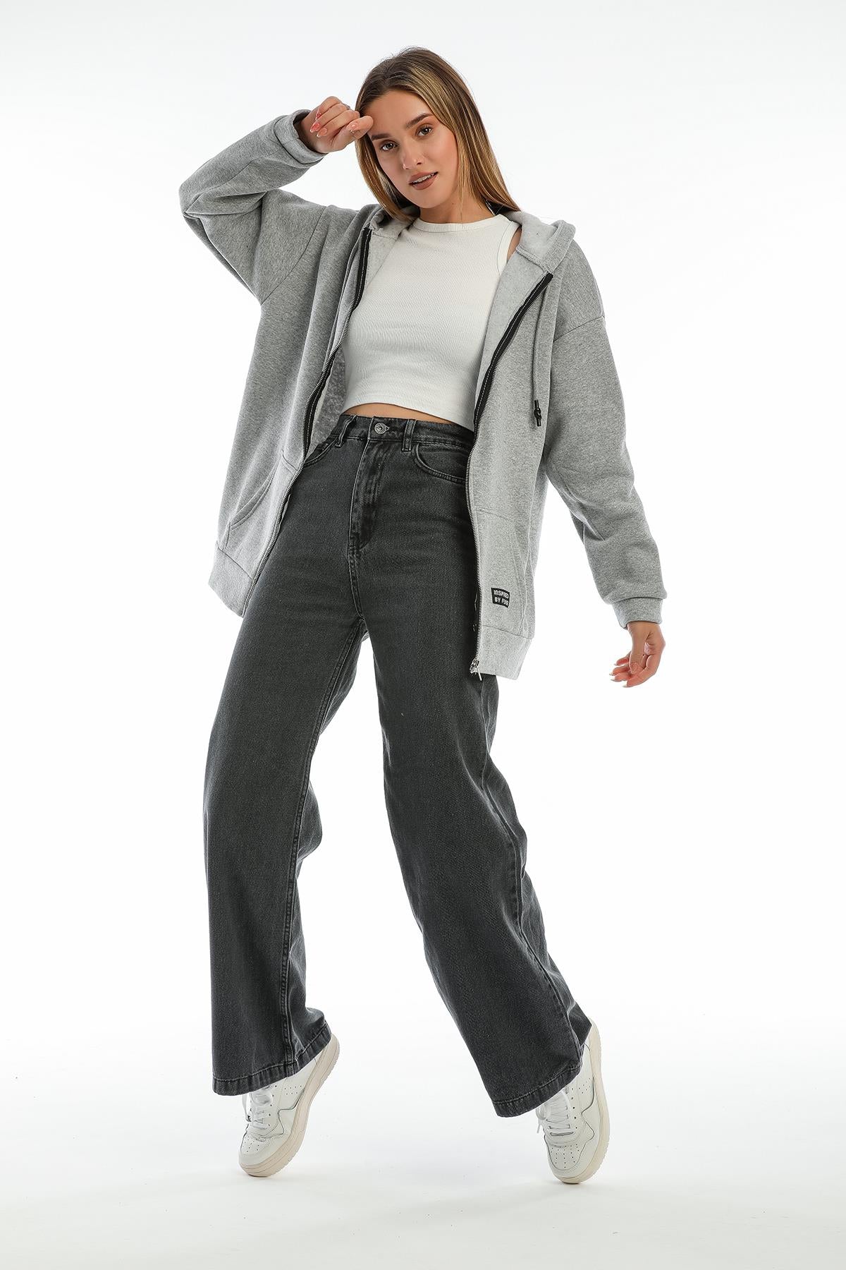 High waist wide trotting wide leg jeans women jeans