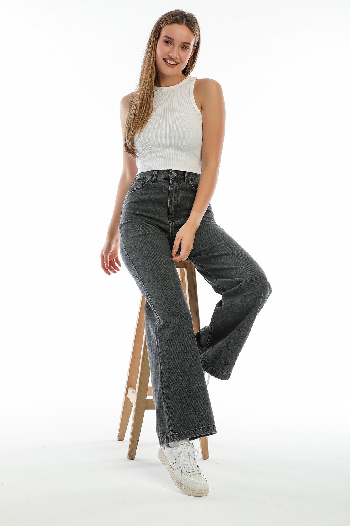 High waist wide trotting wide leg jeans women jeans