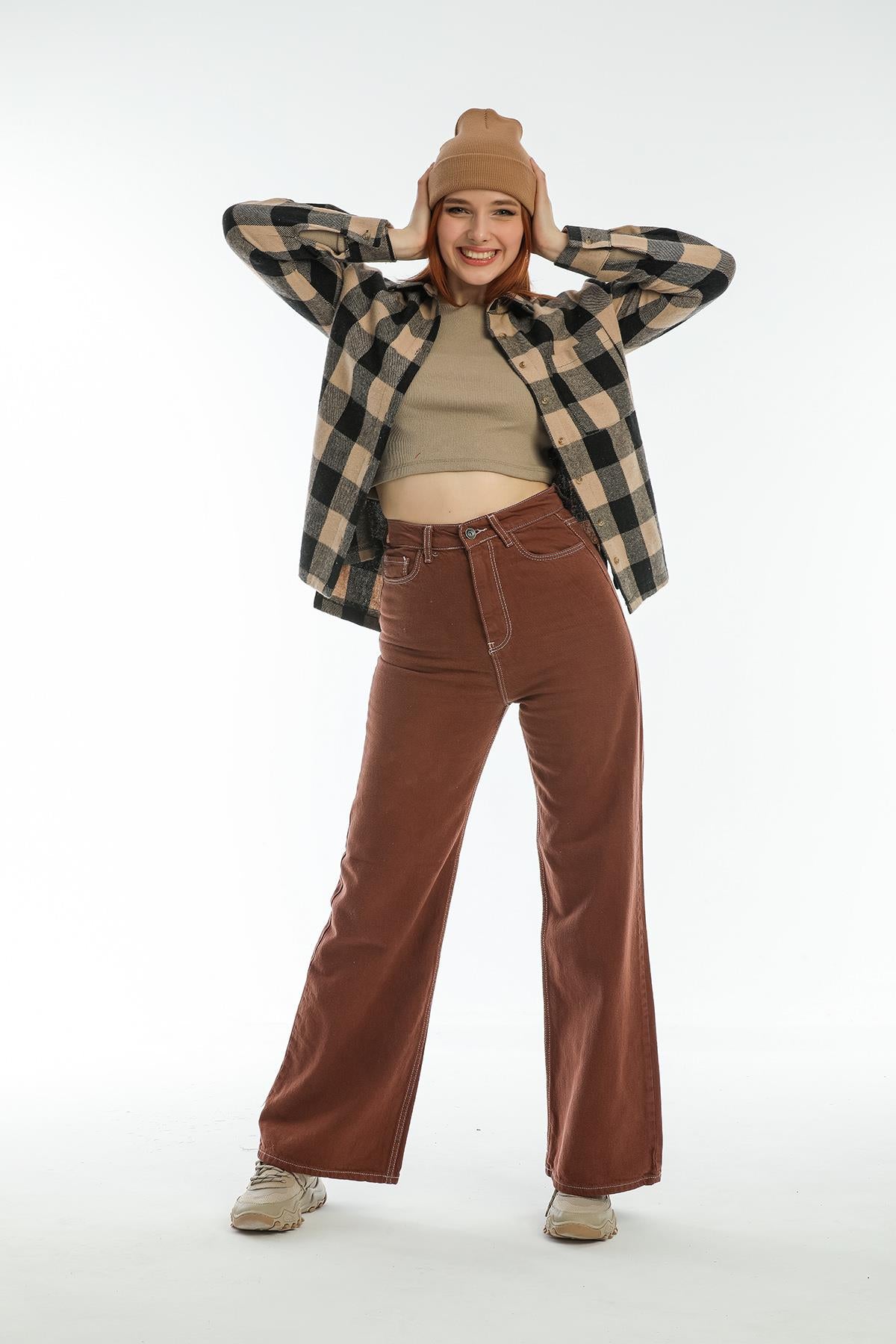 High waist wide trotting wide leg jeans women jeans
