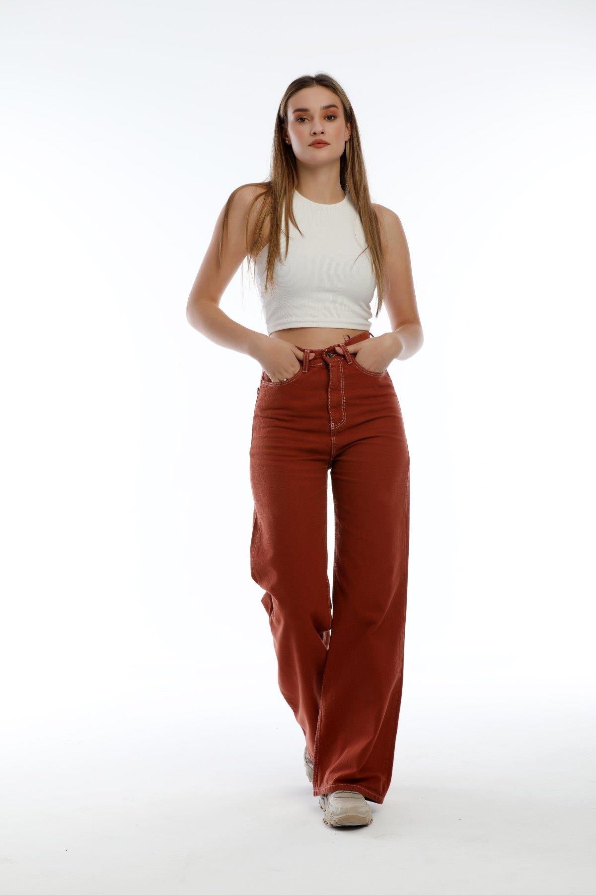 High waist wide trotting wide leg jeans women jeans