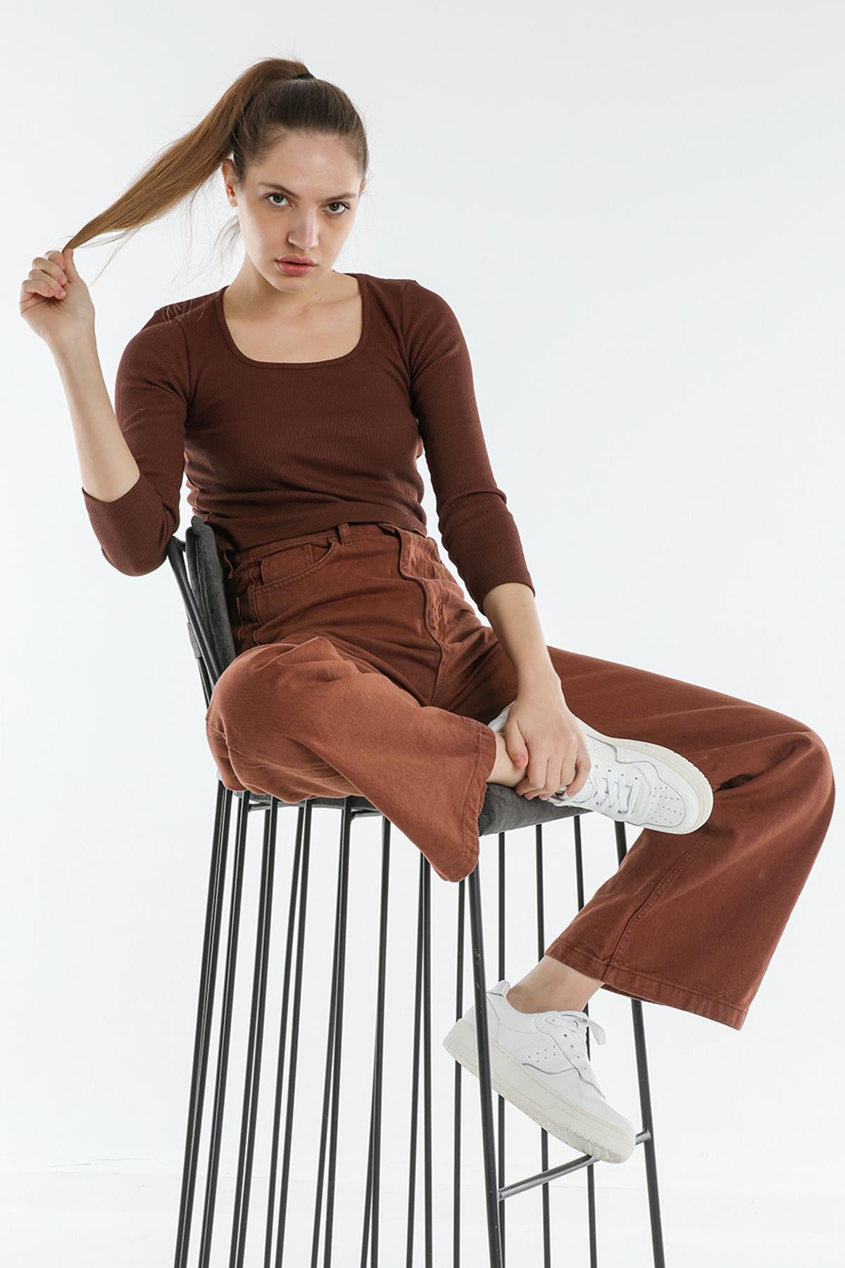 High waist wide trotting wide leg jeans women jeans