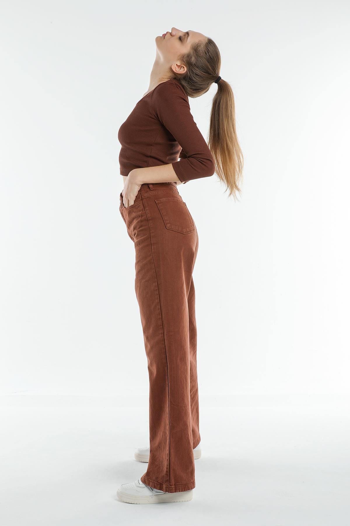 High waist wide trotting wide leg jeans women jeans