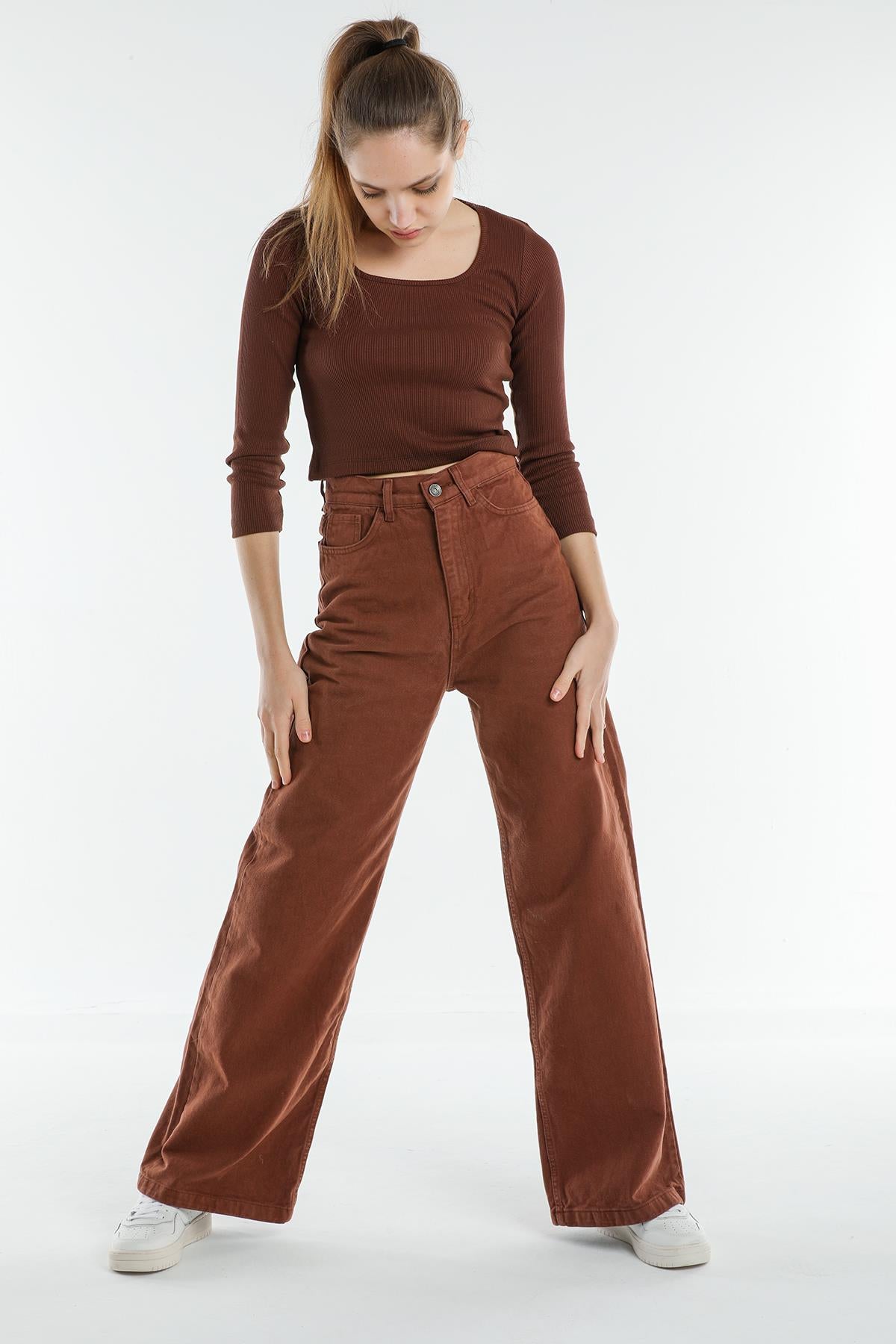 High waist wide trotting wide leg jeans women jeans