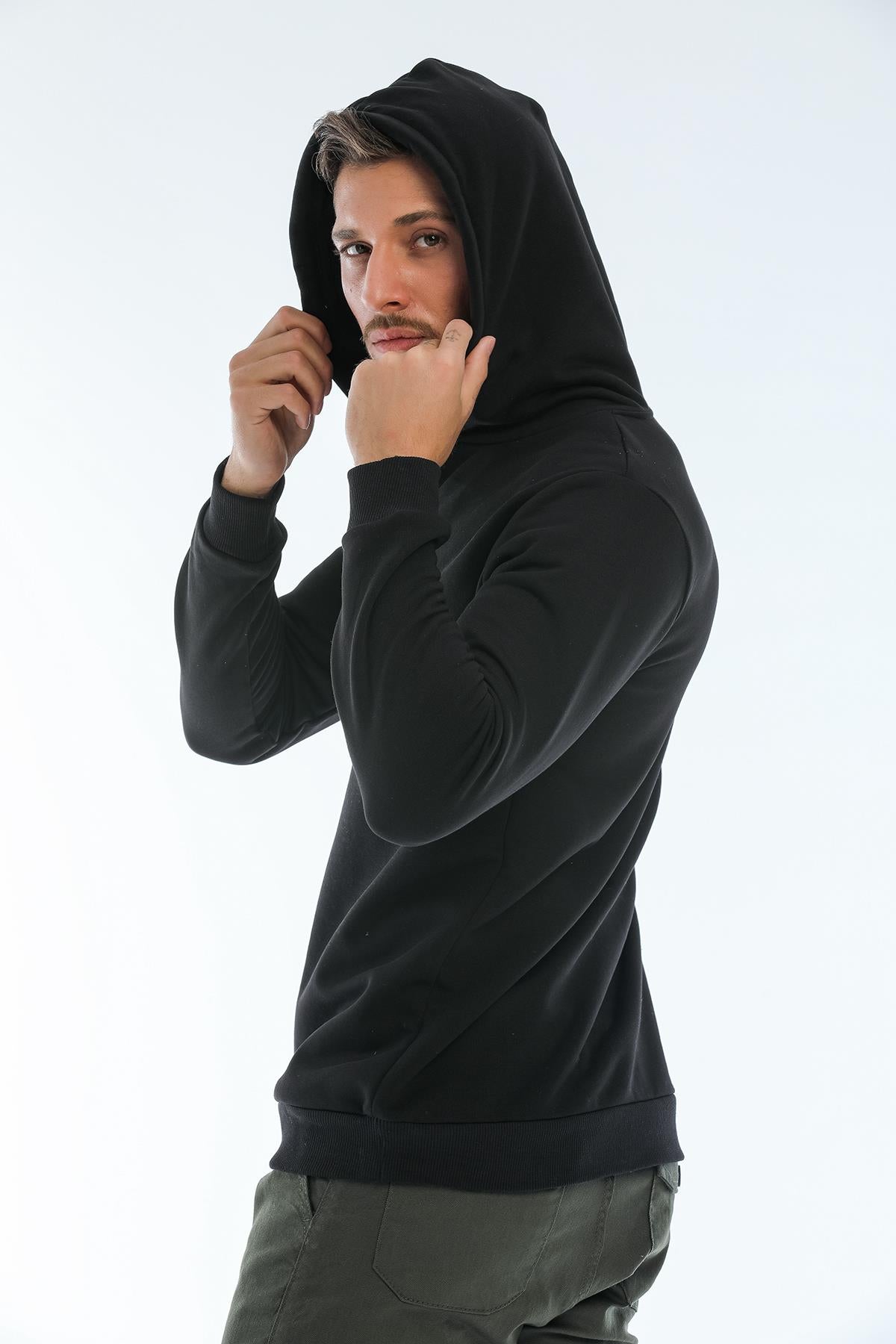 Houston printed with hooded large cutting men's in -men's fleece sweatshirt