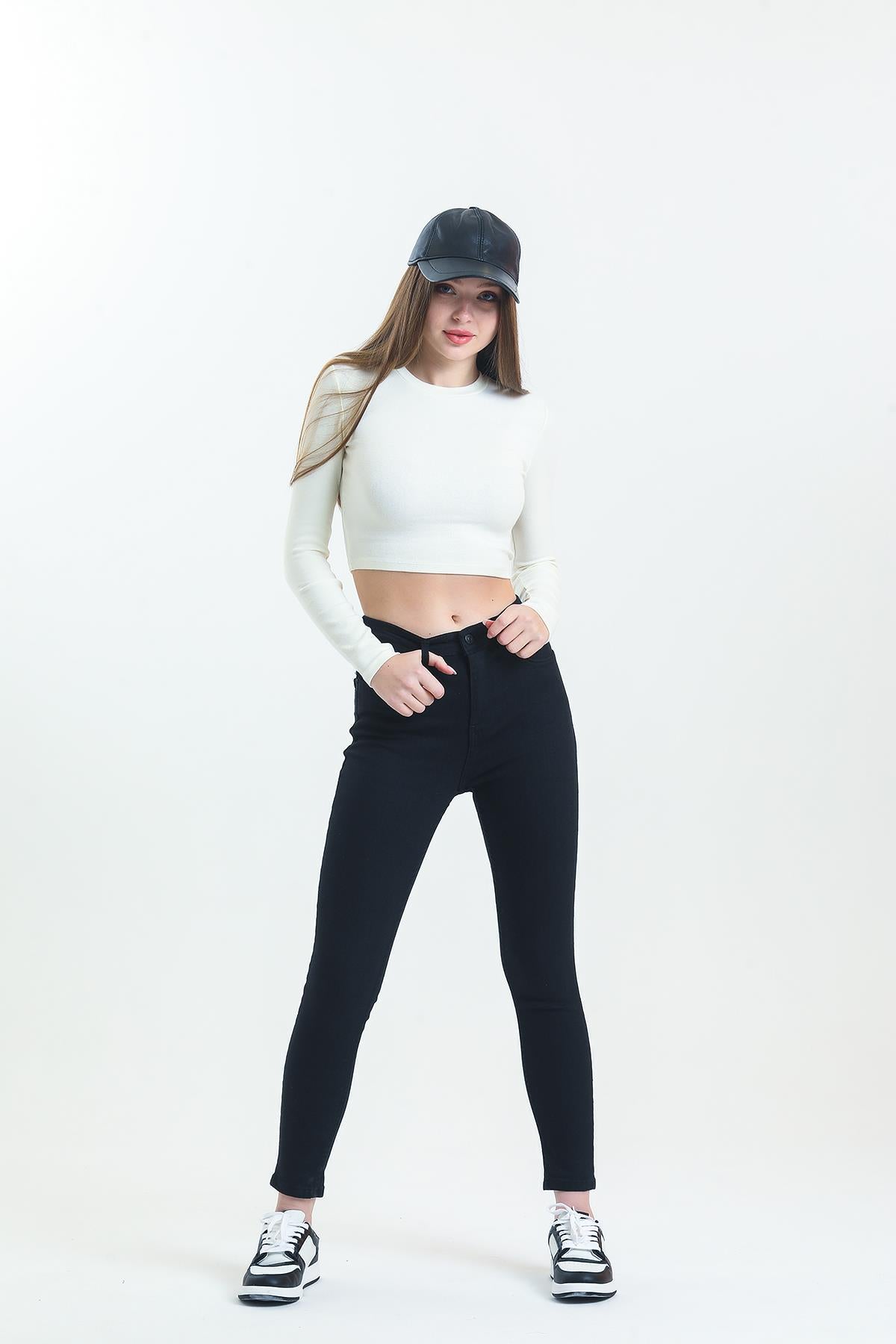 Dark Blue Indigo Skinny Jeans women denim pants