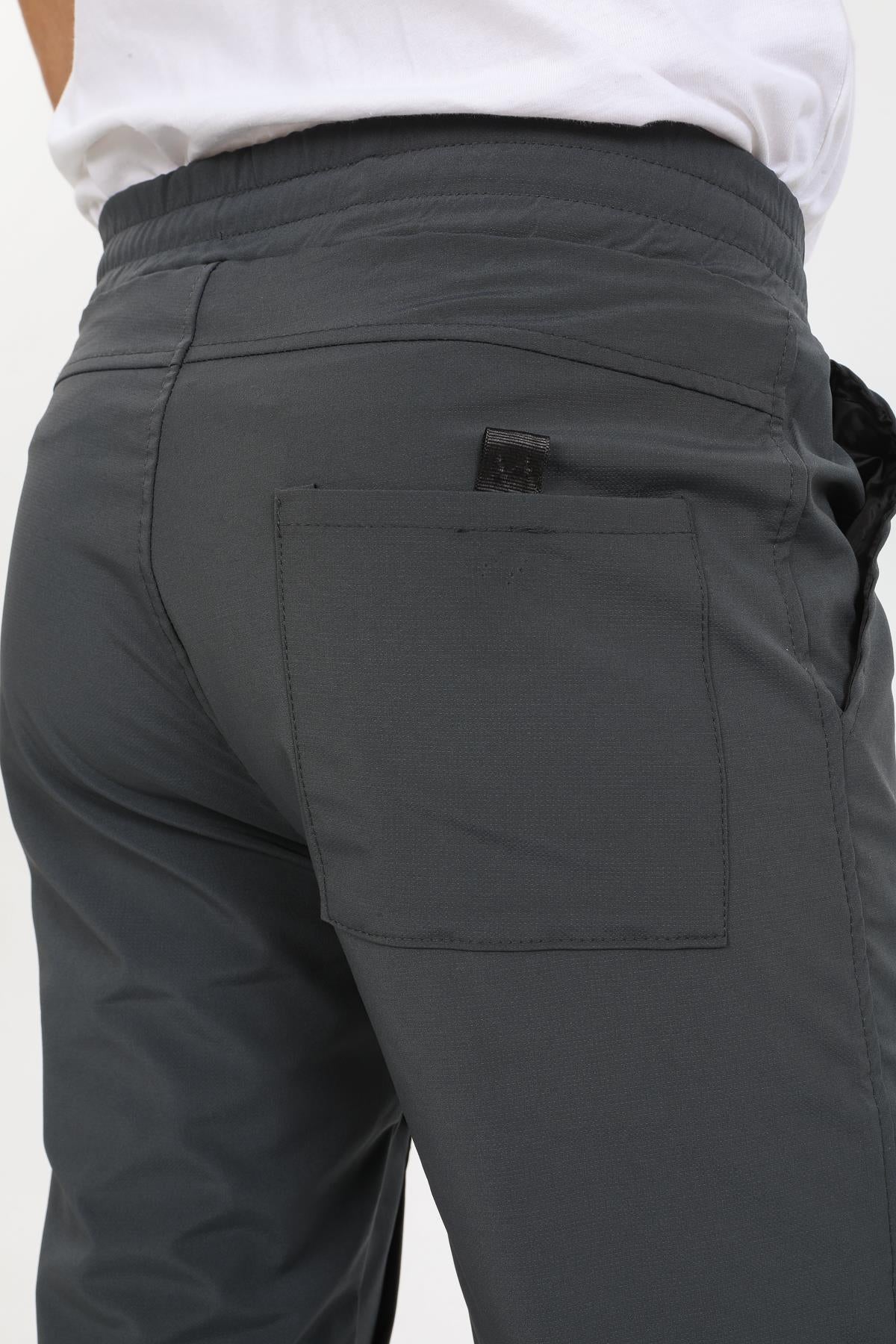 Slim Fit Kargo Cepli Esnek Lamine Kumaş Erkek Pantolon