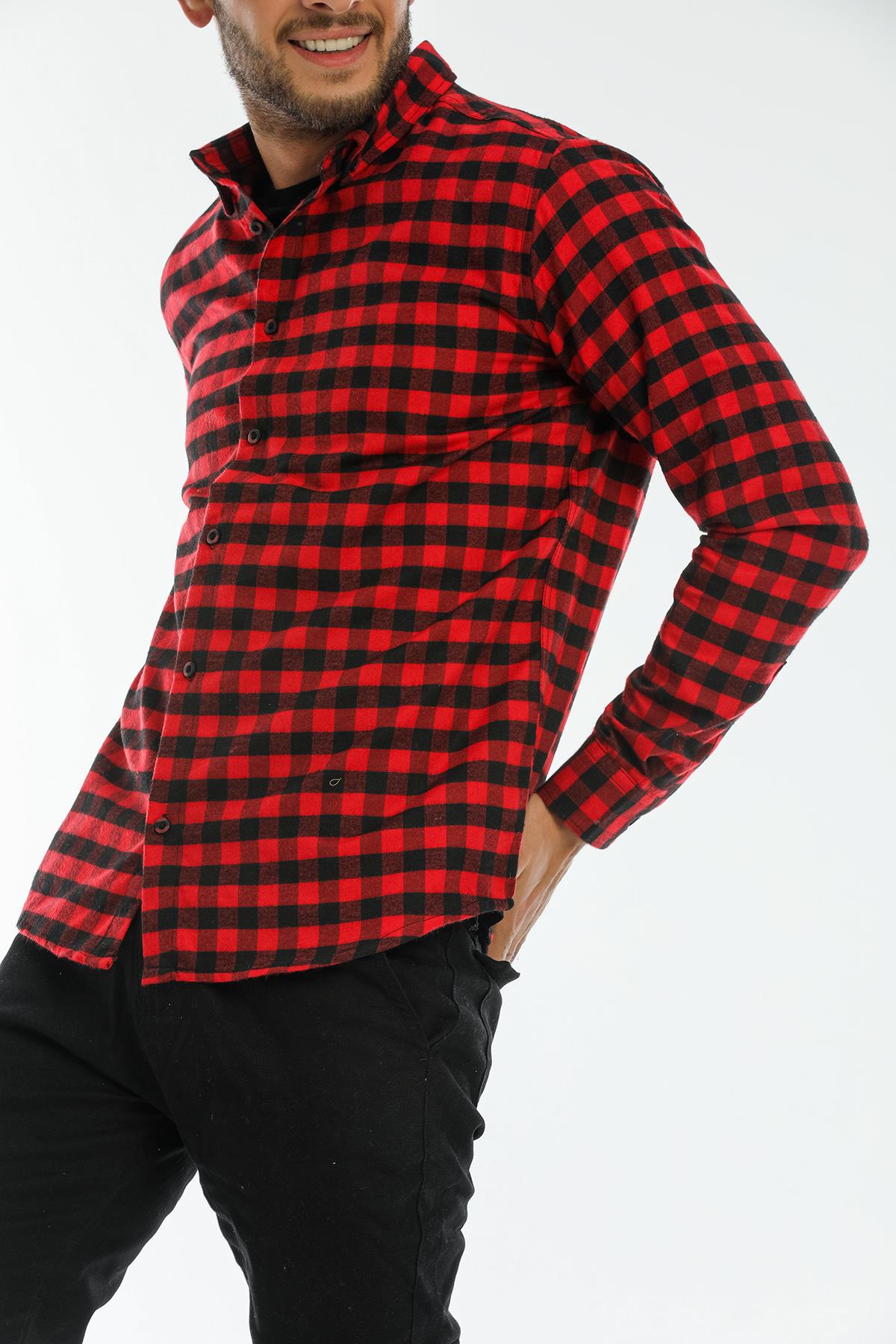 Back buttoned Fland with Flash Pockets without Pockets Men's Shirt