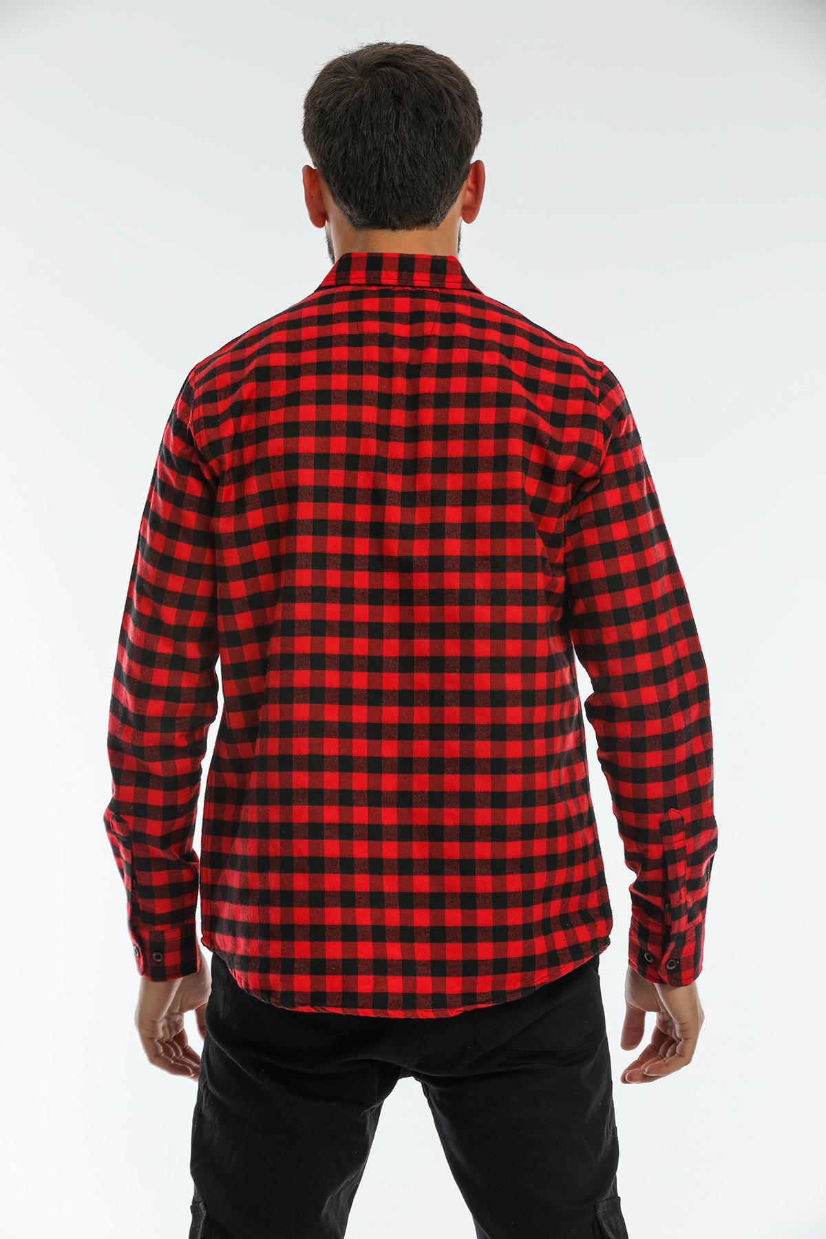 Back buttoned Fland with Flash Pockets without Pockets Men's Shirt