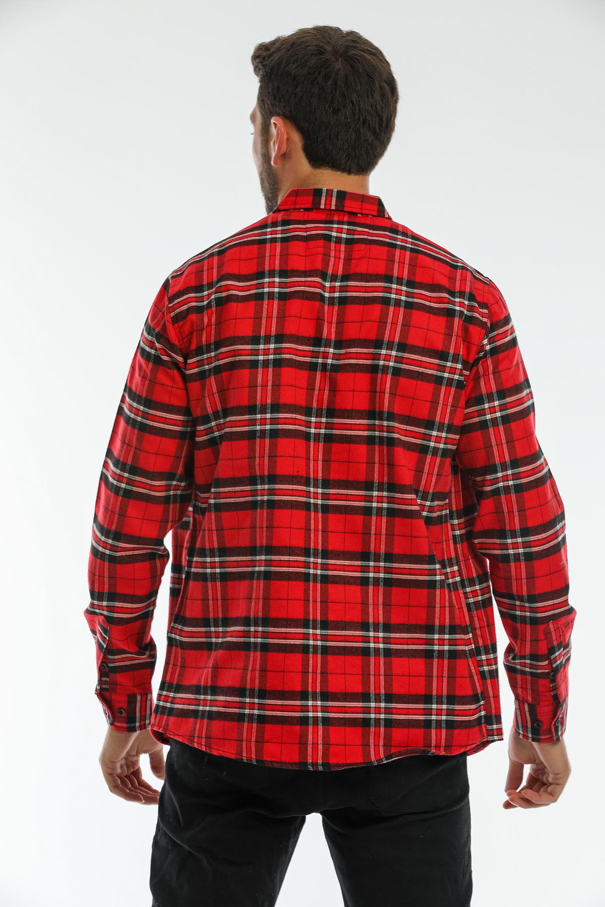 Back buttoned Fland with Flash Pockets without Pockets Men's Shirt