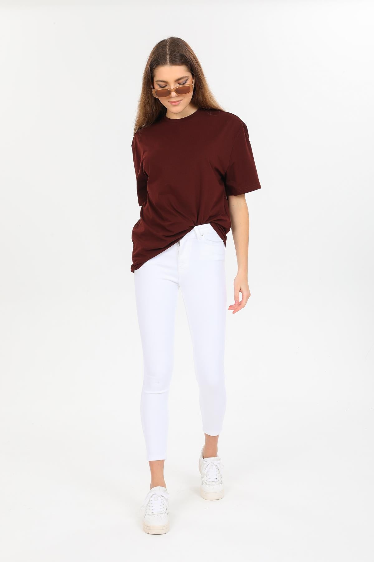 Yüksek Bel Beş Cep Skinny Jeans Jegging Kadın Pantolon