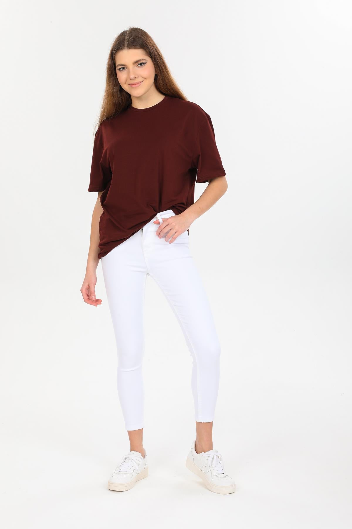 Yüksek Bel Beş Cep Skinny Jeans Jegging Kadın Pantolon