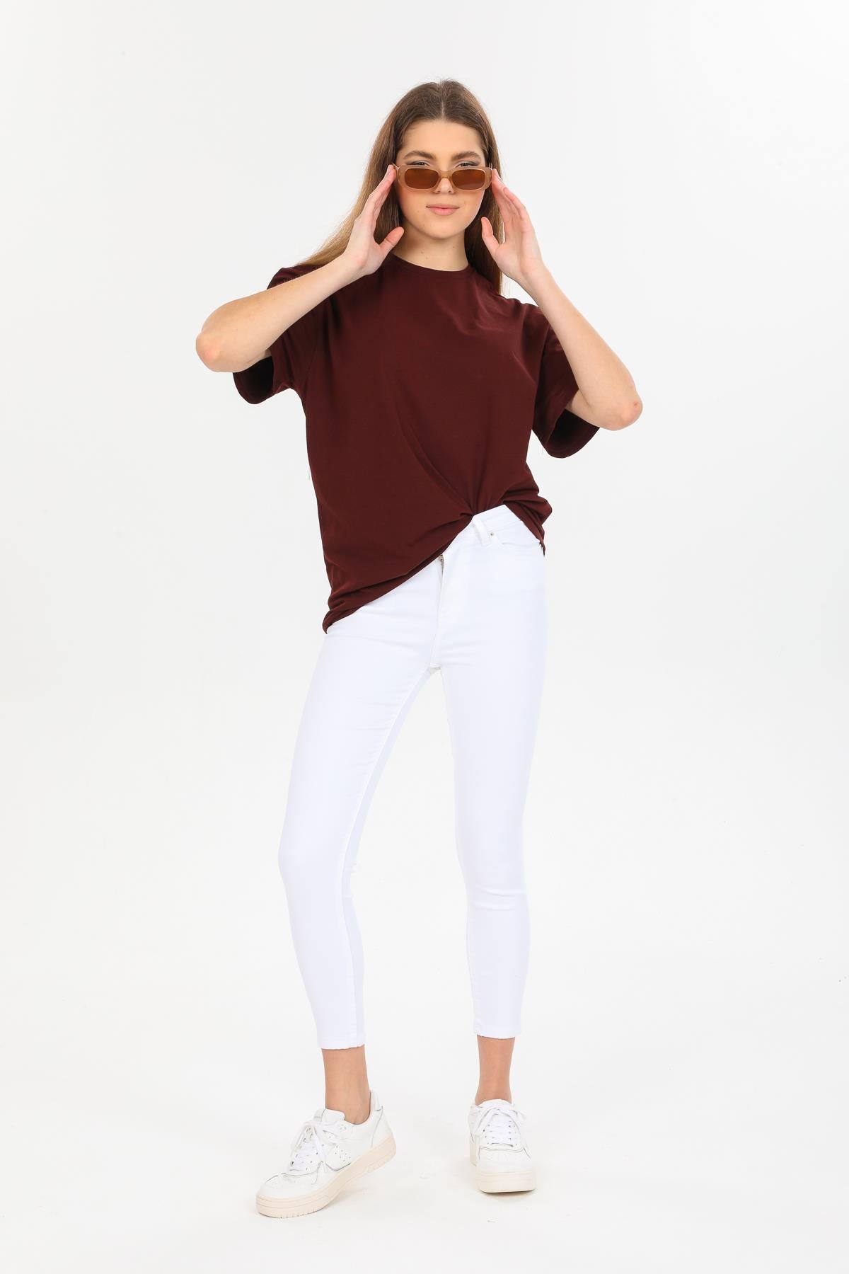 Yüksek Bel Beş Cep Skinny Jeans Jegging Kadın Pantolon