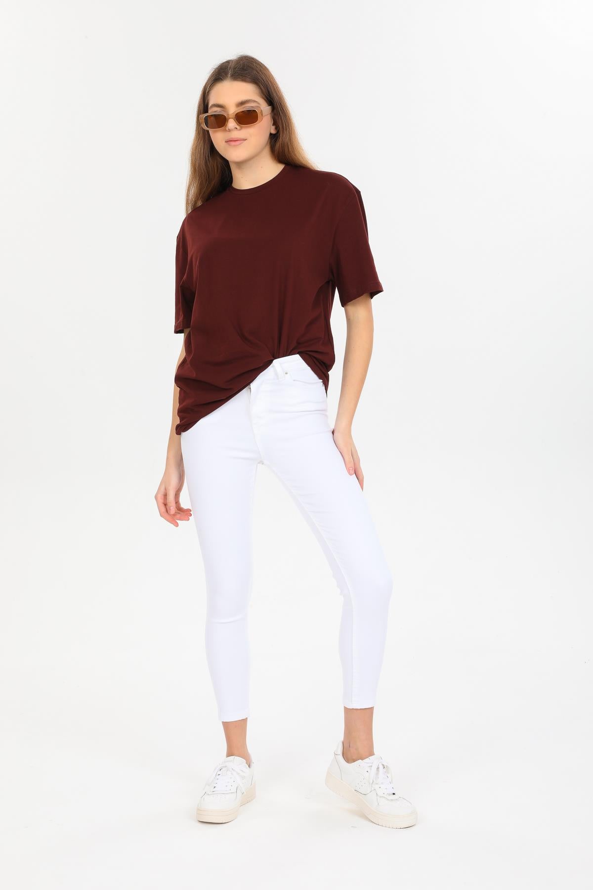 Yüksek Bel Beş Cep Skinny Jeans Jegging Kadın Pantolon