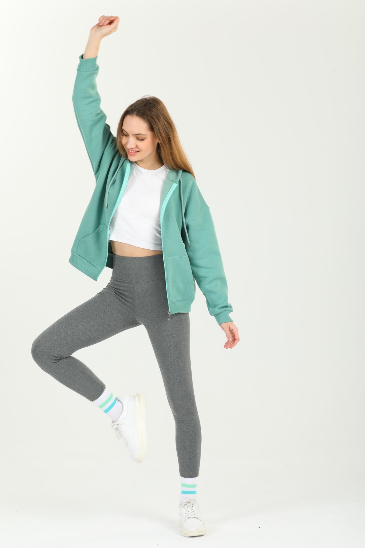 High waist, gathering Yumoş Winter Flexible leggings
