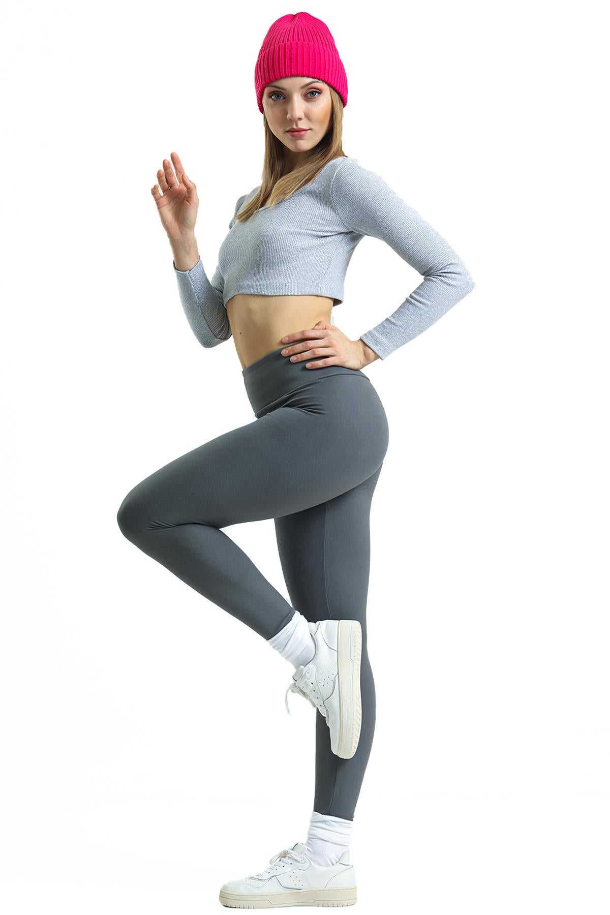 High waist, gathering Yumoş Winter Flexible leggings