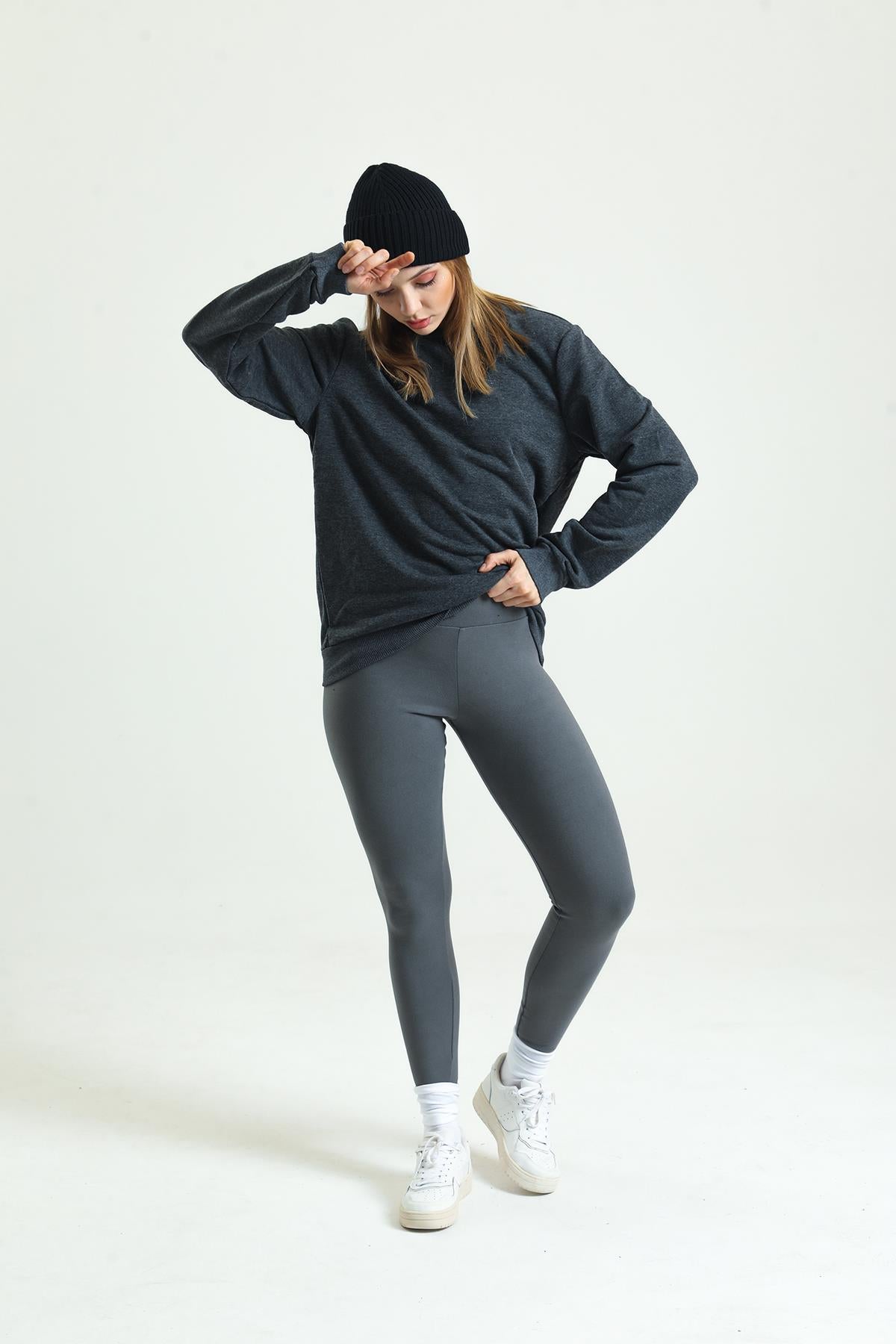 High waist, gathering Yumoş Winter Flexible leggings
