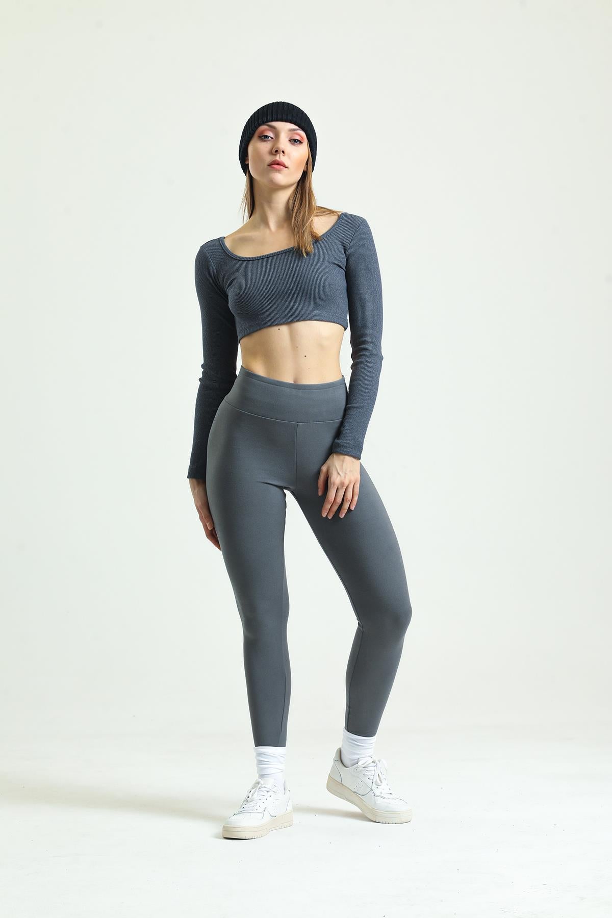 High waist, gathering Yumoş Winter Flexible leggings