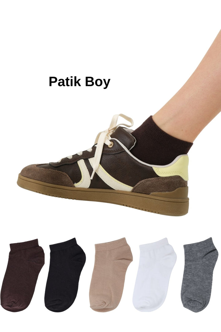 5'li paket farklı renklerde %80 Pamuklu Patik Boy Kısa Spor Erkek Kadın Çorap @Patika Trick or Treat