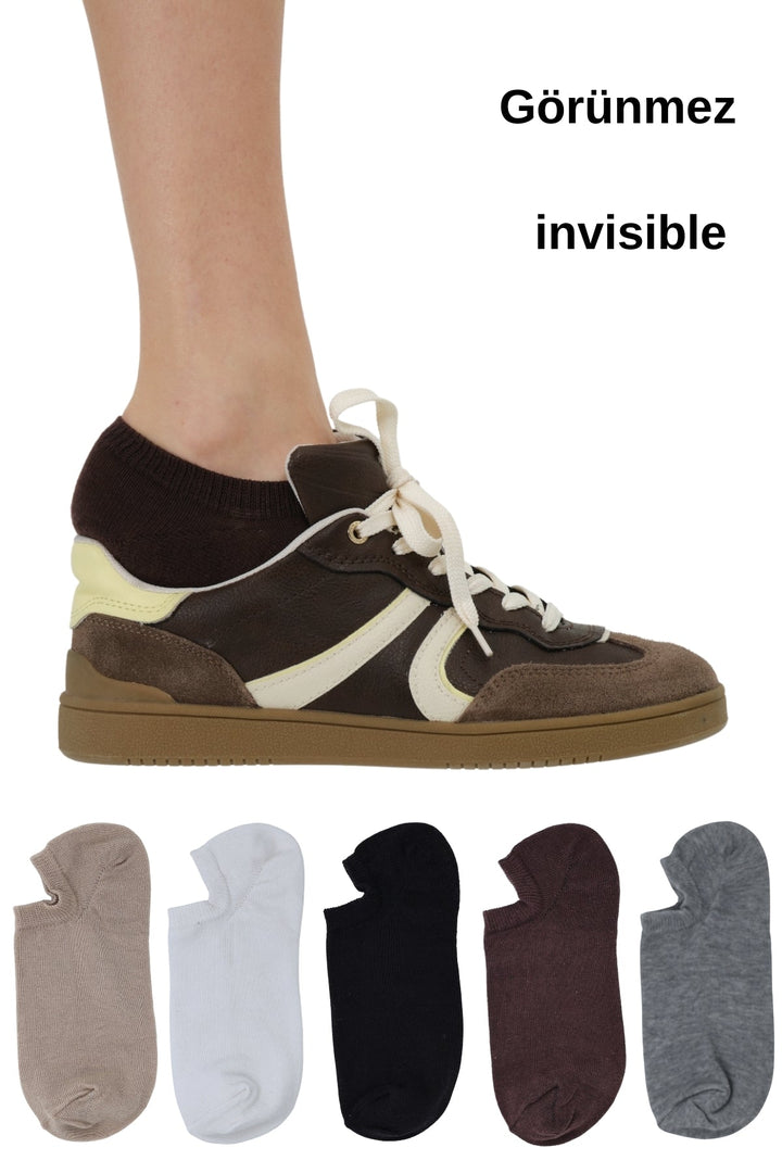 5'li paket %80 Pamuklu Görünmez Boy Sneakers Erkek Kadın Uniseks Çorap @invizo Trick or Treat