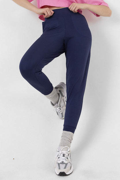 Beli Lastikli, Çift Cepli, toparlayıcı Yüksek Bel Jogger Eşofman Altı Joggers