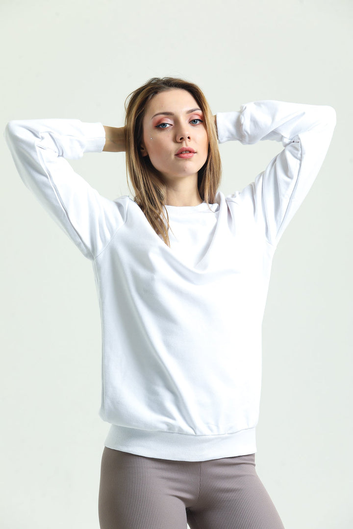 Bisiklet Yaka Oversize Basic Kadın Sweatshirt Domoda