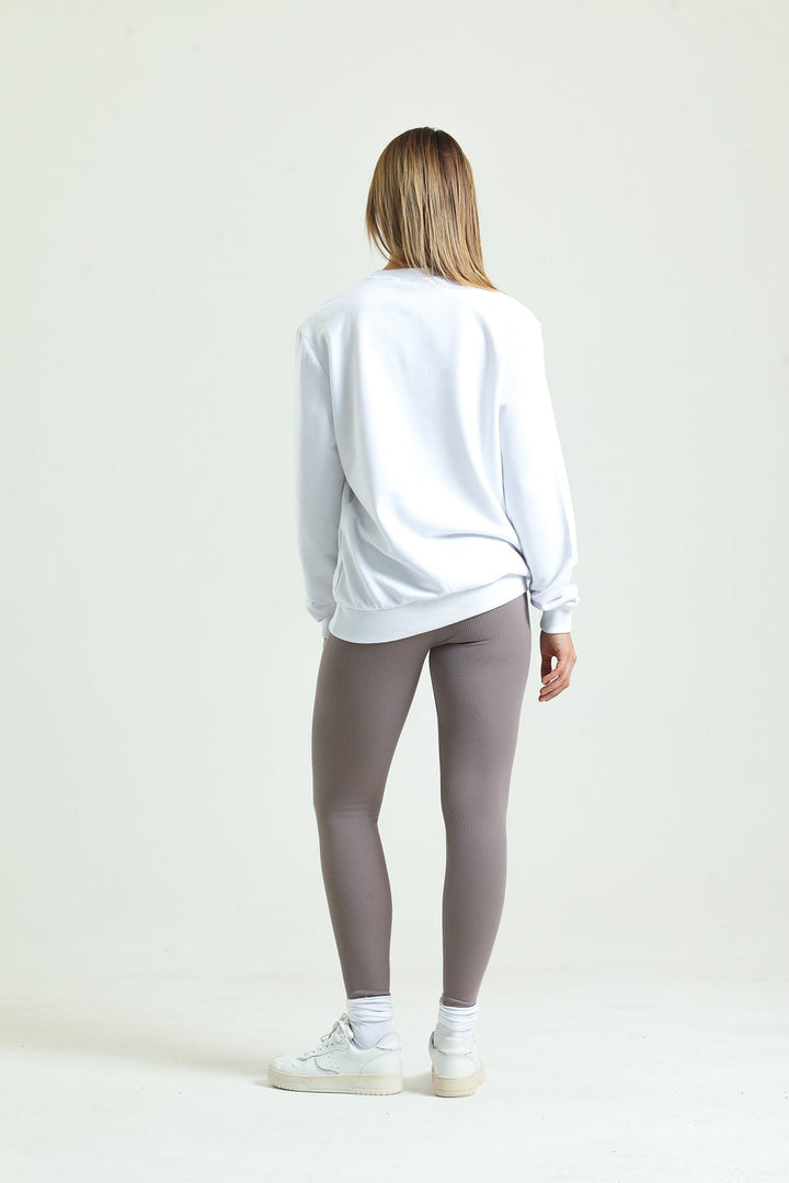 Bisiklet Yaka Oversize Basic Kadın Sweatshirt Domoda