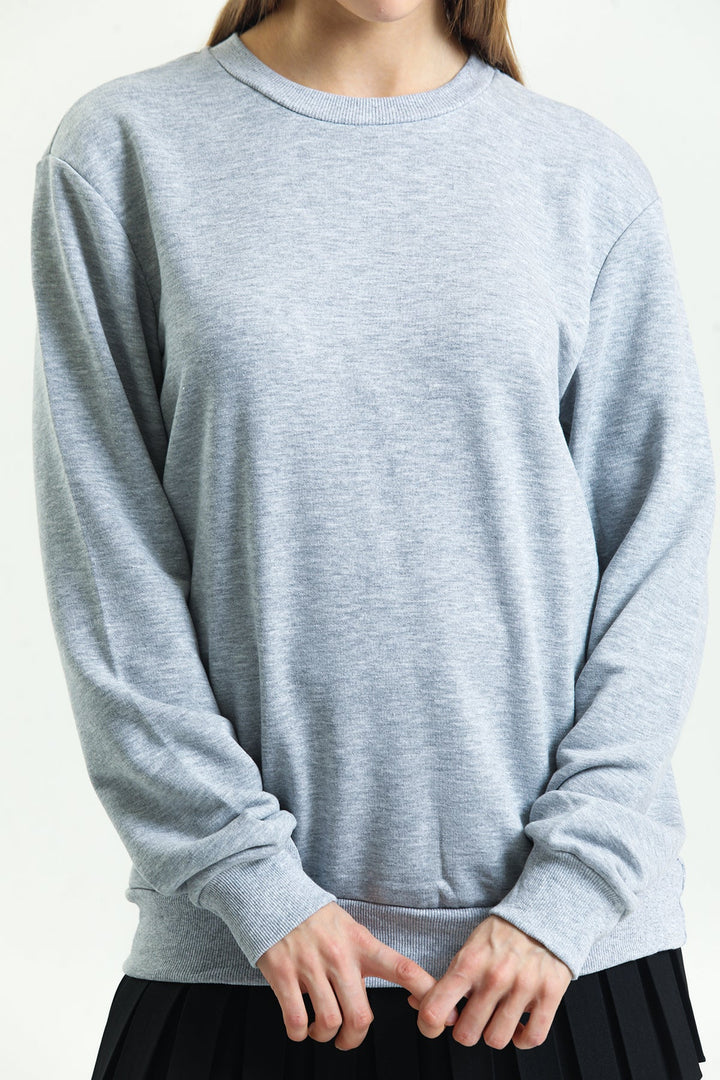 Bisiklet Yaka Oversize Basic Kadın Sweatshirt Domoda