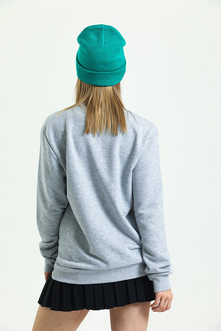 Bisiklet Yaka Oversize Basic Kadın Sweatshirt Domoda