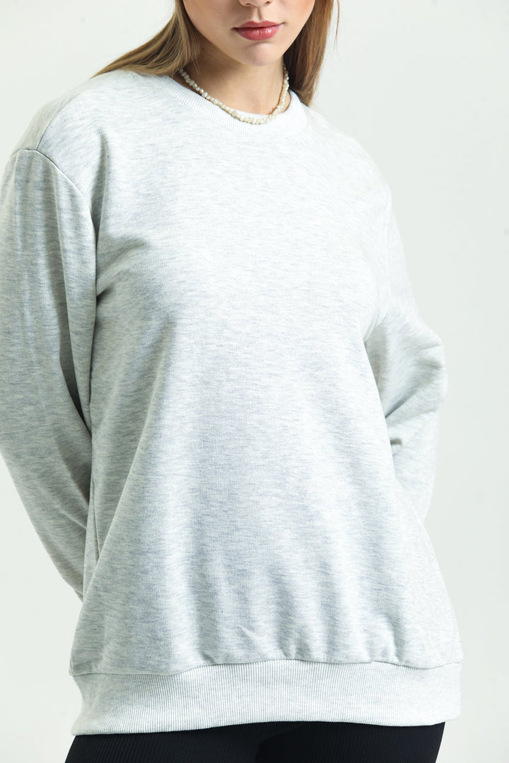 Bisiklet Yaka Oversize Basic Kadın Sweatshirt Domoda