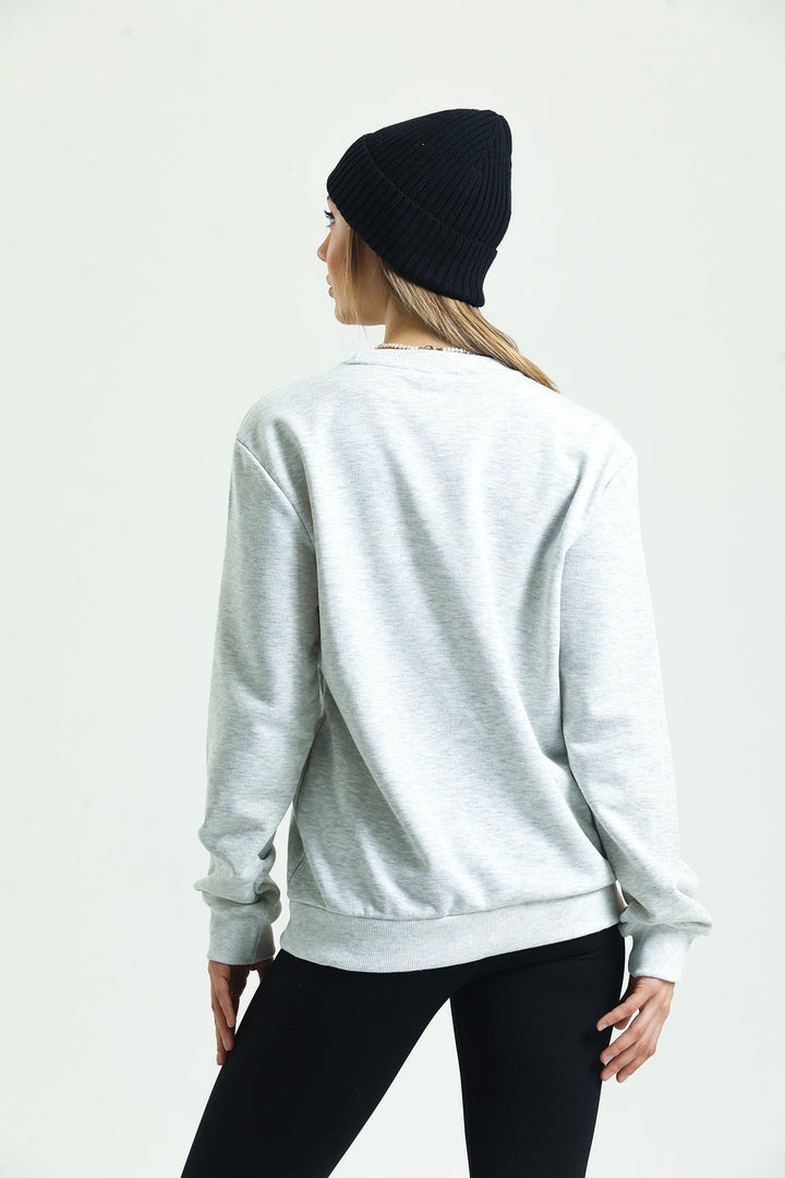 Bisiklet Yaka Oversize Basic Kadın Sweatshirt Domoda