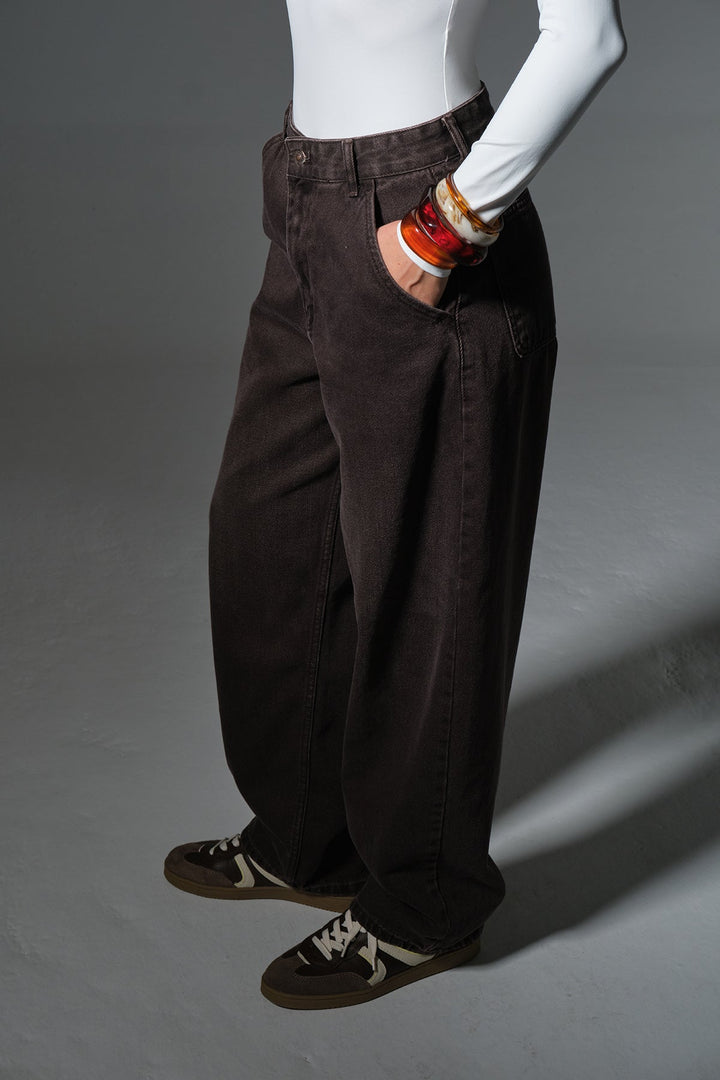 Bol Kesim Ekstra Yüksek Bel Balloon fit baggy Jean Kot Salaş Kadın Pantolon @Cuneo Balon Maule