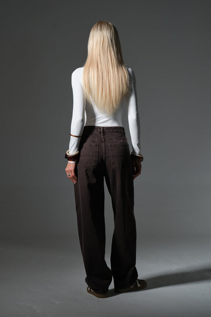 Bol Kesim Ekstra Yüksek Bel Balloon fit baggy Jean Kot Salaş Kadın Pantolon @Cuneo Balon Maule