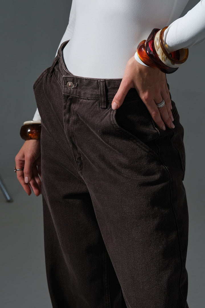 Bol Kesim Ekstra Yüksek Bel Balloon fit baggy Jean Kot Salaş Kadın Pantolon @Cuneo Balon Maule