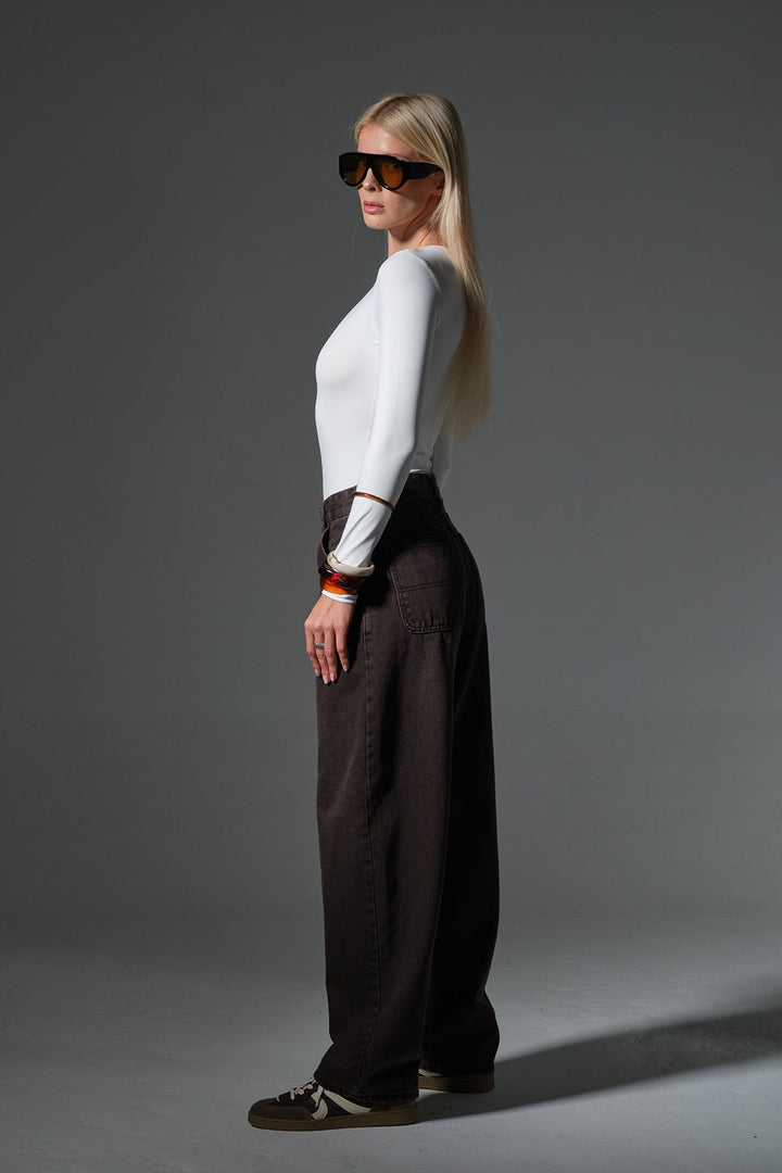 Bol Kesim Ekstra Yüksek Bel Balloon fit baggy Jean Kot Salaş Kadın Pantolon @Cuneo Balon Maule