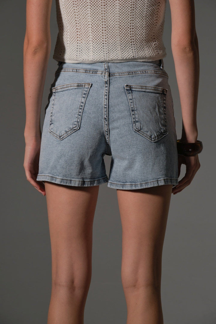 Esnek Denim Kumaş Pamuk Elastan 5 cep kot mini kadın jean şort Maule